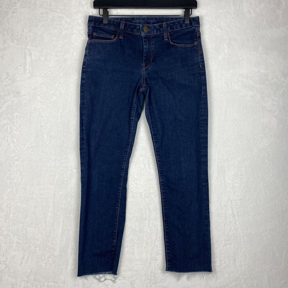 Banana Republic Jeans Womens Size 28 Dark Blue Denim Slim Fit Pockets Casual